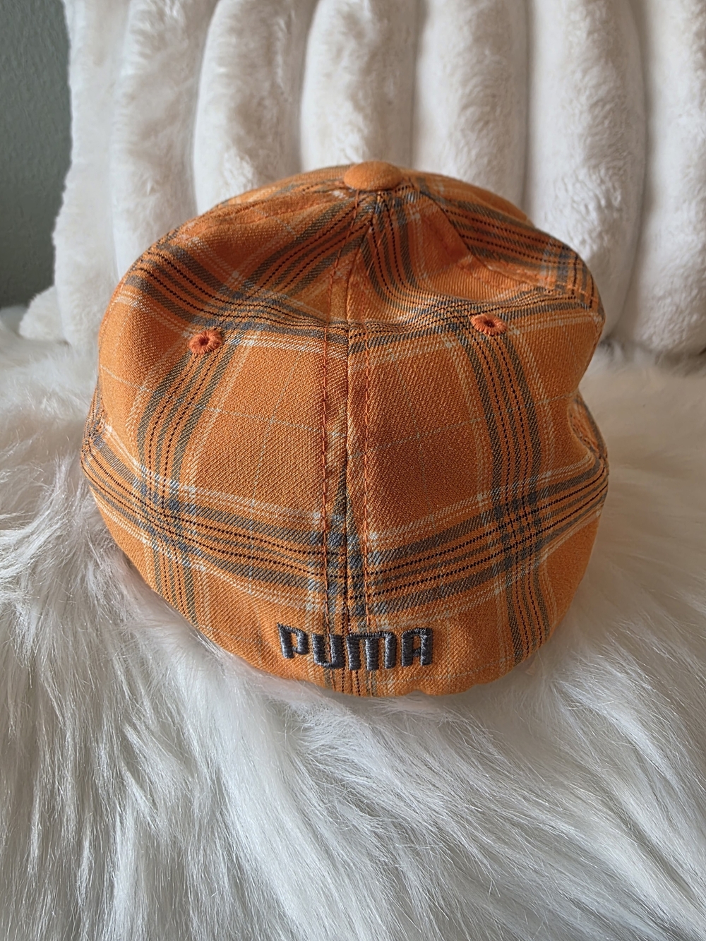 Puma Orange Plaid Baseball Cap - Picture 3 of 9